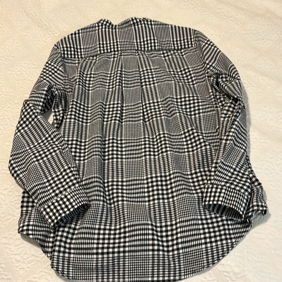 Lands’ End Black And White Checkered Blouse  Size 16 - Picture 7 of 7